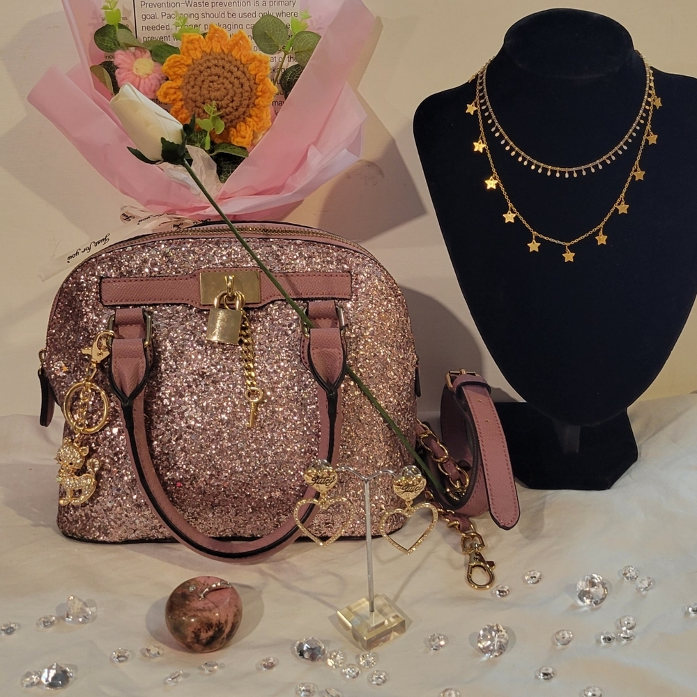 Aldo Glittery Rose Bag, Juicy Couture, 8 Piece Gift Bundle